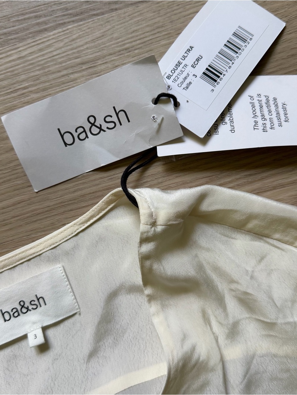 ba&sh Ivory Button-Front V-Neck Blouse - Picture 2 of 7